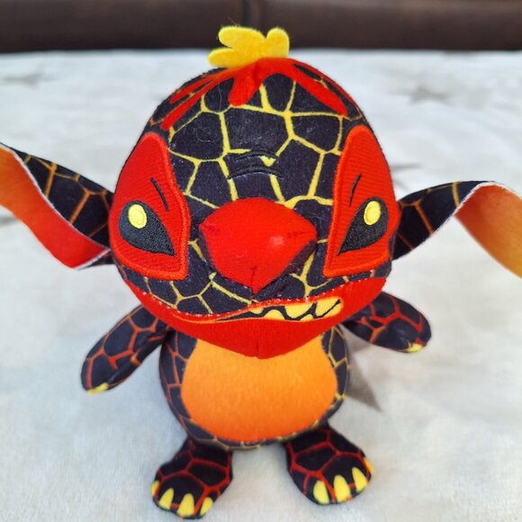 Stitch Disney Plush Hawaiian Elements Fire Volcanic Black & Orange 6" Just Play - Picture 3 of 6